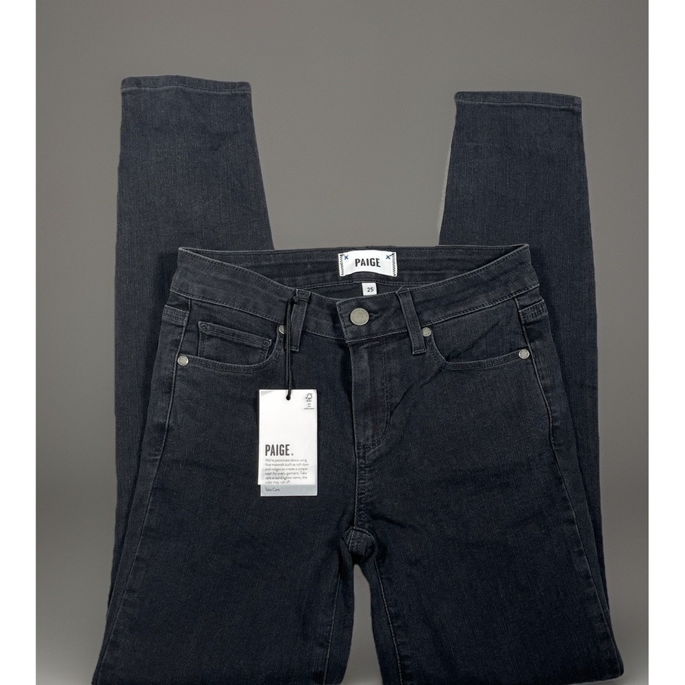 *NWT-PAIGE‎ Women's Verdugo Ankle Jeans Size 25x29 'Black Crow'  Retail-$179